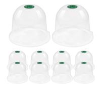 Plant Humidity Dome Set | PP Transparent 18×18×16cm Lightweight Adjustable 10PCS Mini Greenhouse Cloche Covers Seedling Protection Growth Observation Garden Anti Snail Plant Shield Outdoor Gardening