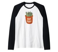 Plant Mama - Meme Illustrato in Vaso per Giardinaggio Maglia con Maniche Raglan