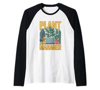 Plant Manager Divertente retrò Amante Piante D'appartamento Maglia con Maniche Raglan