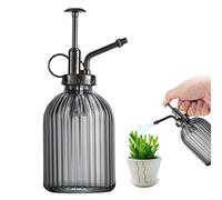 Plant Mister Spruzzatore di piante flacone spray per le piante per pressione creativa bottiglia d'acqua in vetro spruzzatore di fiori (grigio+irrigatore di bronzo)
