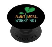 Plant More Worry Not Pocket Design, abbigliamento grafico da giardiniere PopSockets PopGrip Adesivo