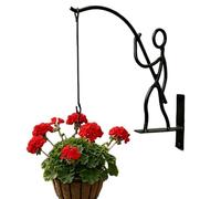 Plant Pot Hanger - Iron Heavy Duty Bracket, Vertical Garden Support Hook with Weather Resistant Coating, Reinforced Wall Mount Security Fasteners, Ideal for Apartment Balcony and Urban Patio Decor