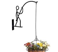 Plant Pot Hanger - Iron Heavy Duty Bracket, Wall Mount Flower Pot Hook with Easy Install Hardware, Decorative Garden Hanger, Wrought Iron Wall Hook for Urban Balcony Greenery