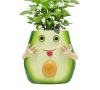 Plant Pots, Resin Avocado Planter, Creative Container with Compact Resin Build, Indoor Garden Decor, Cactus Holder with Cute Fruit Design, Plant Display for Windowsill, Balcony and Home