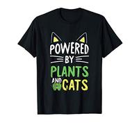 Plant Powered Vegetarian Funny Cat Veggie Lover Vegan Maglietta