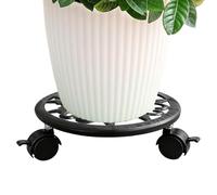 Plant Roller Stand, Wheeled Flower Pot Holder, 30cm Metal Moving Rack Base, Steel Frame Plant Support Cart, Indoor Outdoor Mobility Display Tray, Patio Garden Balcony for Home Arrangement Use