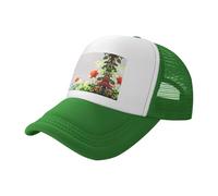 Plant Rose - Berretto da baseball in rete per adulti, disponibile in diversi colori, adatto sia per uomini che per donne, Verde scuro, taglia unica