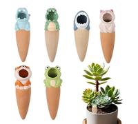 Plant Self Watering Globes - Slow Release Automatic Watering | 6 Pieces Animal Shape Terracotta Waterer | For Indoor Outdoor Home Garden Patio Yard Houseplants, Cartoon Decorative Planters Devices