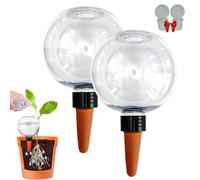 Plant Self Watering Globes with Covers, 17oz Automatic Waterning Planter Insert Top Fill with Slow Release Control Plant Watering Devices System While Away for Indoor Plants (2PCS)