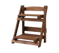 Plant Shelf Indoor - 2 Tier Stand Flower Holder | Multi Function Tabletop Organizer Rustic Ladder Rack, Wood Wooden Small Window Sill Desktop Tiered Display Balcony Living Room Office Furniture Set