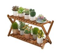 Plant Shelf - Tiered Botanical Storage Holder, Natural Timber Staging Table, Stable Display Rack | Compact Vertical Organizer, Interior Exterior Decor for Living Room Greenhouse Seasonal Plants