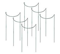 Plant Stakes Indoor, Set of 6 Metal Garden Supports, 23.62x9.84in, Rustproof Half-Round Stem Holders, Coated Wire Design, Ideal for Tomato, Vegetables, Climbing Plants, Gardening