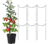 Plant Stakes, Metal Garden Support Rods, Half Round Stem Holder, Rustproof Climbing Cage Tool For Rose Tomato Vegetables Gardening Accessories and Plant Training, 23.62x9.84 inches