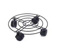 Plant Stand - Rolling Pot Caddy | Heavy Duty Iron Trolley | Round Planter Holder with Wheels | Garden Mobility Tray with Smooth Rolling Casters for Moving Flower Pots on Patios Balconies Living Rooms
