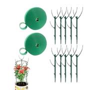 Plant Support Stakes, Single Stem Trellis Stakes F Flowers, Stackable Flower Support Hoops, Indoor and Outdoor Courtyard Planting, Abs, Green. Sturdy Material