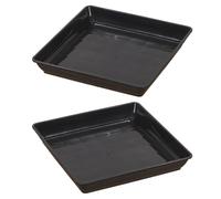 Plant Tray, 2 Pieces Square Planter Drip Dish, 13.78x13.78x2.17 Inches Decorative Deep Saucer for Indoor And Outdoor Use, Gardening, Nursery, Greenhouse, Windowsill, Seeding, Germinating