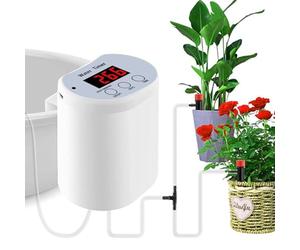 Plant Waterer, Drip Irrigation Kit, Automatic Timer Function, Intelligent Power-Off Protection, Gardening Watering Aid for Greenhouse, Balcony, Cortile, 3.15x2.36x1.97 pollici