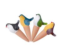 Plant Watering Spike, Terracotta Magpie Shape Slow-Release Watering Stakes, 4-Piece Self-Watering Insert for Houseplants, Succulents, Trees, Vegetables Indoor Outdoor Use 6.38x3.31in