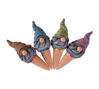 Plant Watering Spikes, 4-Piece Terracotta Gnome Set, Automatic Plant Waterer, Self-Irrigation Stakes For Indoor Outdoor Garden, Planter, Lawn, Flower Pot, Vacation Travel