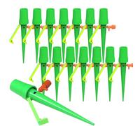 Plant Watering Spikes, Garden Irrigation Drippers, 6.3x2.4x0.79 Inches Adjustable Flow Devices, 15 Pieces Anti Leakage Set for Potted Flowers Tomatoes Indoor Vegetables Trees and Hydration Control