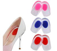 Plantari per Tallonite in Gel, 3 paia Talloniera in Silicone per Tallonite, Dolore Alleviare Cuscinetti per Tallone, Solette Tallone Per Ridurre Pressione e Fastidi, Taglia: 40-45, Blu, rosa e rosso