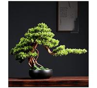 Plantas artificiales Árbol bonsái Árbol de simulación Bienvenido a la nueva sala de estar real Hotel Hogar Joyería Planta verde Maceta Maceta Raíz suave Tallado Biser Planta Decoración Adornos Arti,A