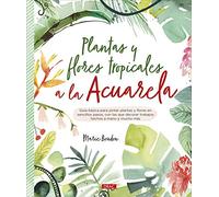 Plantas y flores tropicales a la acuarela