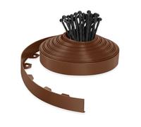 PLANTAWA Bordo per Prato Artificiale Marrone 10 m, 30 picchetti | Delimitazione e Fissaggio del perimetro, contenimento di Materiali e Finitura Professionale, Flessibile, discreto e Resistente per