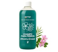 PLANTAWA Shampoo per Cani Citronella e Geraniolo 1L | Cura dei Capelli e della Pelle | pH neutro idratante naturale | Adatto per tutte le razze | Uso frequente | Formula vegana