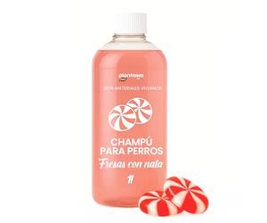 PLANTAWA Shampoo per cani fragole con panna 1 l | Idratazione profonda e lucentezza | Districa con facilità | Aroma dolce e duraturo | pH neutro | Adatto per capelli lunghi, ricci o sensibili
