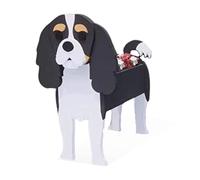 Planter per cani da tasso da donna, in PVC, per interni ed esterni, per regali di compleanno e amanti degli animali, 24 x 15 x 34 cm, colore nero e (Cavalier King Charles Spagna)