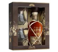 Plantation Rum Xo 20th Anniversary, 700ml, Note Fruttate e Floreali, Rum Scuro Artigianale Invecchiato 20 Anni fra i Caraibi e la Francia, Rum Confezione Regalo con Bicchieri da Degustazione, 40% Vol