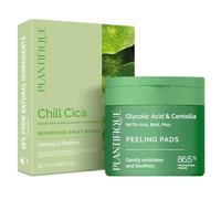 PLANTIFIQUE Maschera Viso in Tessuto Chill Cica 5 Pezzi - Cura della Pelle Coreana per Comfort e Texture Uniforme della Pelle & Pads Coreani - Tonici per Tutti i Tipi di Pelle - 60 Pz