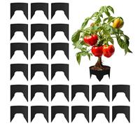 Planting Grow Rings - 24 Pieces Deep Watering Garden Edging for Protecting Soil and Rocks | Flexible Material, Round Shape Design, Keeps Moisture for Vegetables Flowers Tomatoes Peppers Balcony