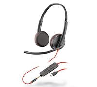 Plantronics - Blackwire 3225 - Cuffie cablate a doppio orecchio (stereo) con microfono a braccio - USB-C per la connessione a cellulari, PC o Mac