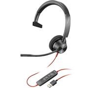 Plantronics - Blackwire 3310 - Cuffie mono-auricolari cablate con microfono ad asta - USB-A per connettersi al PC e/o Mac - Funziona con team (certificati), Zoom e altro