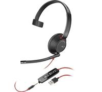 Plantronics Blackwire 5210 - Cuffie con cavo, monofonico, con microfono Boom, USB-A, 3,5 mm, per collegare PC, Mac, tablet e/o cellulare