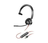 Plantronics Blackwire C3310 - Cuffie monocromatiche con connettore USB-A e braccio flessibile per microfono, colore: Nero