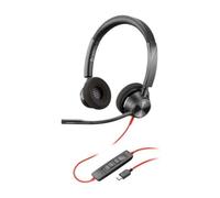Plantronics Blackwire C3320 - Cuffie stereo con connettore USB-C e braccio flessibile per microfono, colore: Nero