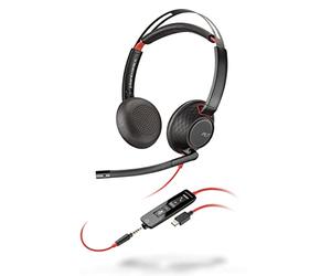 Plantronics Blackwire C5220 - Cuffie binaurali con USB-C e jack da 3,5 mm