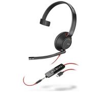 POLY Blackwire 5210 Auricolare Cablato A Padiglione Musica e Chiamate USB tipo-C Nero, Rosso