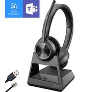 Plantronics SAVI 7320 Office Stereo MS Cuffie Stereo DECT con base di ricarica, ottimizzate per Teams - ideali per lavorare con telefono fisso e PC