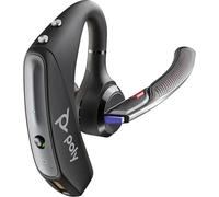 Plantronics Voyager 5200 Office, tecnologia WindSmart, microfono adattivo, IPX4, pulsante per controllo vocale, NFC, stazione di ricarica con USB-C, Microsoft Teams, colore: Nero