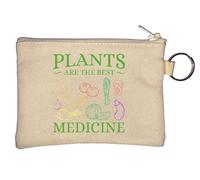Plants are The Best Medicine - Portamonete a forma di verdura, colore: Beige