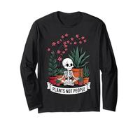 Plants Not People Funny Plant Lover Floral Skeleton Flowers Maglia a Manica