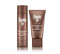 Plantur 39, shampoo alla fito-caffeina, colore marrone 250 ml, + balsamo, 150 ml per un castano più profondo a ogni lavaggio, contro la perdita di capelli in menopausa [etichetta in lingua italiana non garantita]