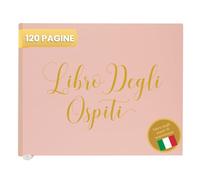 Plantvibes Libro degli Ospiti di Matrimonio - 120 Pagine di Carta Premium, Carta Spessa, Non Pressa, Stile Vintage con Titolo Dorato - Ideale per Matrimoni, Anniversari, Compleanni (Dusty Pink)