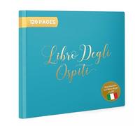Plantvibes Libro degli Ospiti di Matrimonio - 120 Pagine di Carta Premium, Carta Spessa, Non Pressa, Stile Vintage con Titolo Dorato - Ideale per Matrimoni, Anniversari, Compleanni (Dusty Blue)