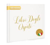 Plantvibes Libro degli Ospiti di Matrimonio - 120 Pagine di Carta Premium, Carta Spessa, Non Pressa, Stile Vintage con Titolo Dorato - Ideale per Matrimoni, Anniversari, Compleanni (Bianca)