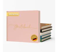 Plantvibes Libro degli Ospiti Versione Tedesca, 120 Pagine, Carta Spessa, Non Spinge, Stile Vintage, con Titolo Dorato, Ideale per Matrimoni, Anniversari, Compleanni (Dusty Pink)